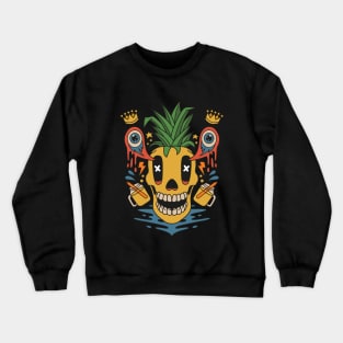 Skull Pineapple Illustration Crewneck Sweatshirt